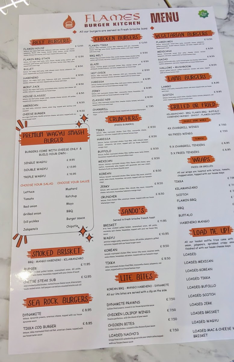 Flames Burger Kitchen Menu - Image 2